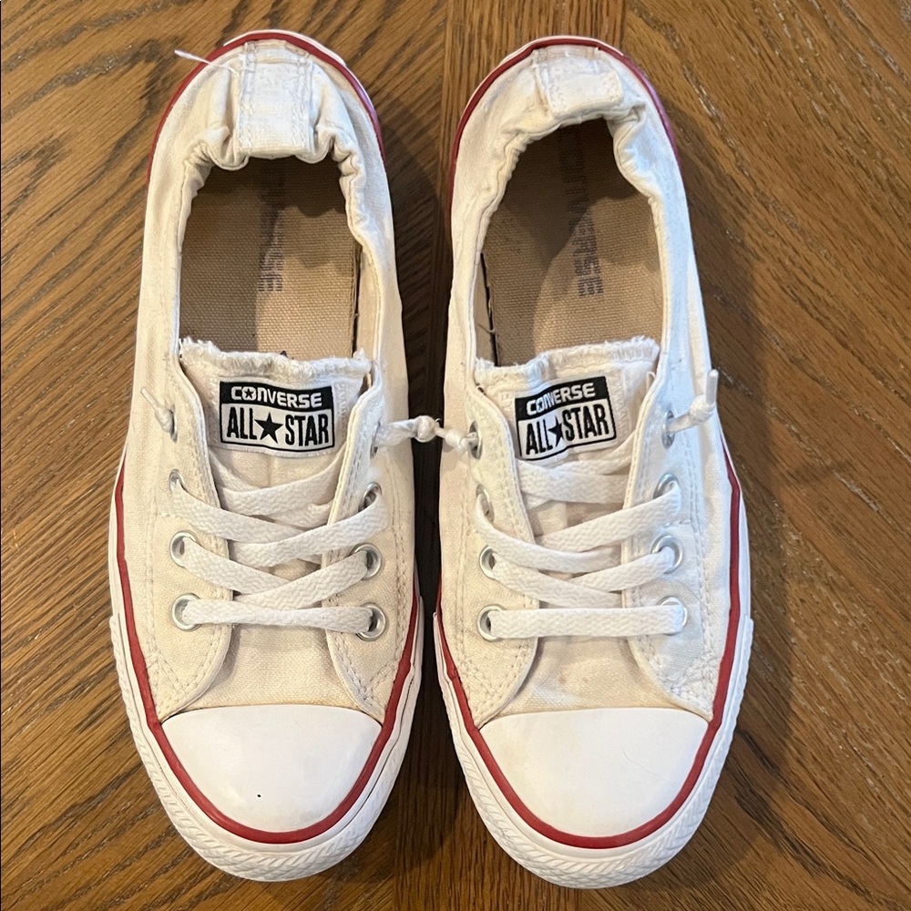Converse All Star White and Red Sneakers